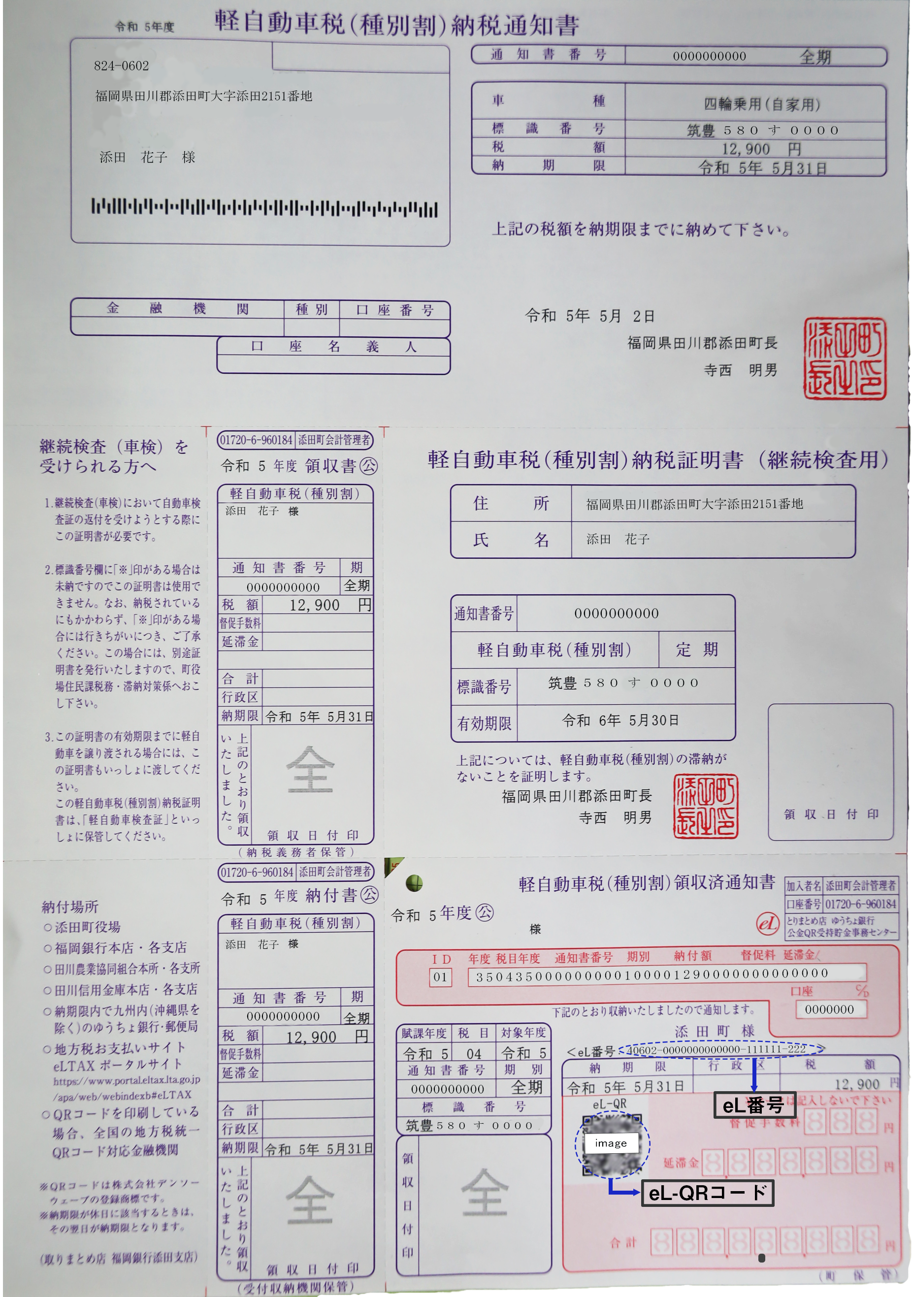 軽自動車税(種別割)納付書の画像