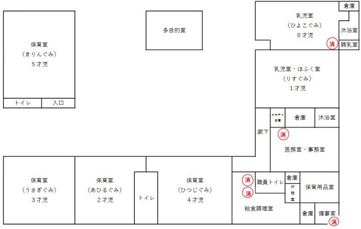 真木保育園　平面の画像