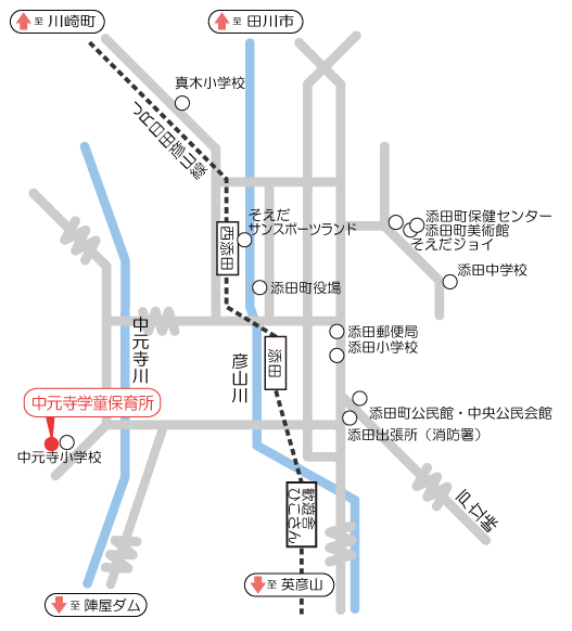 中元寺学童保育所マップの画像